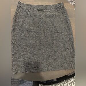 St. John Black and White Striped Pencil Skirt